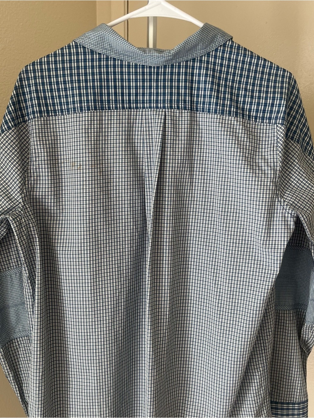 Marc by Marc Jacobs Blue Checkered Patchwork Long Sleeve Shirt Size M *READ* - Picture 6 of 14